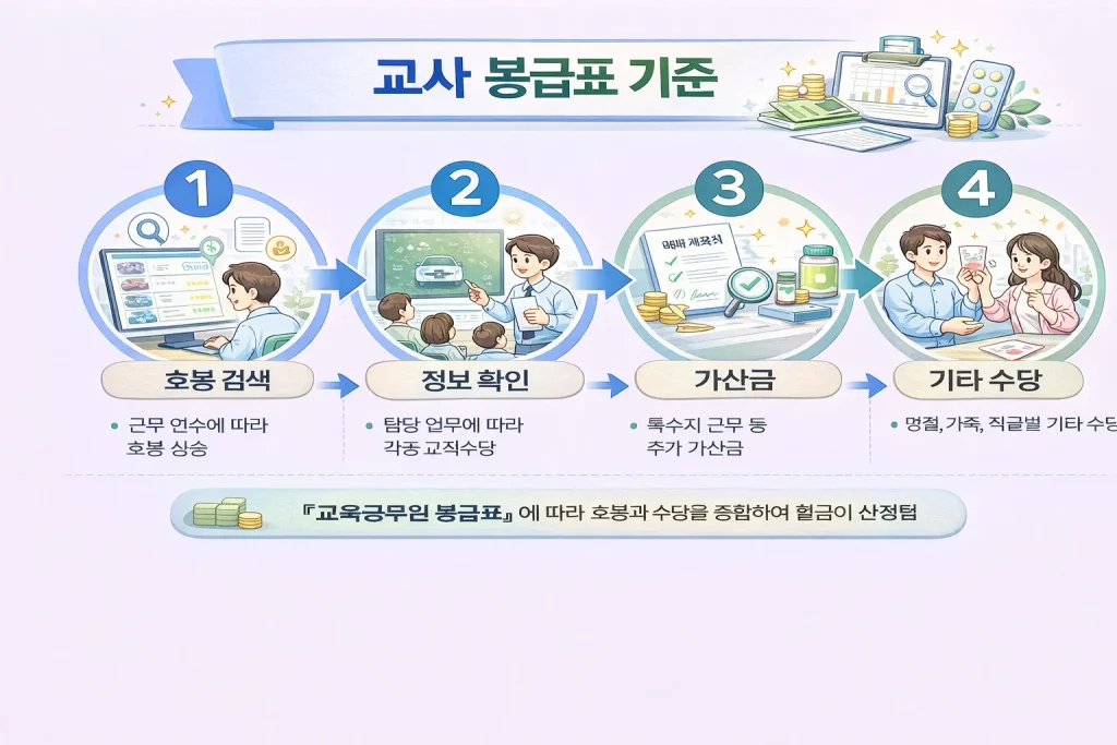 2026 교사 봉급표 기준 정리 수당 포함 실수령 구조