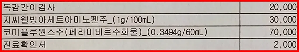 독감 검사비 가격