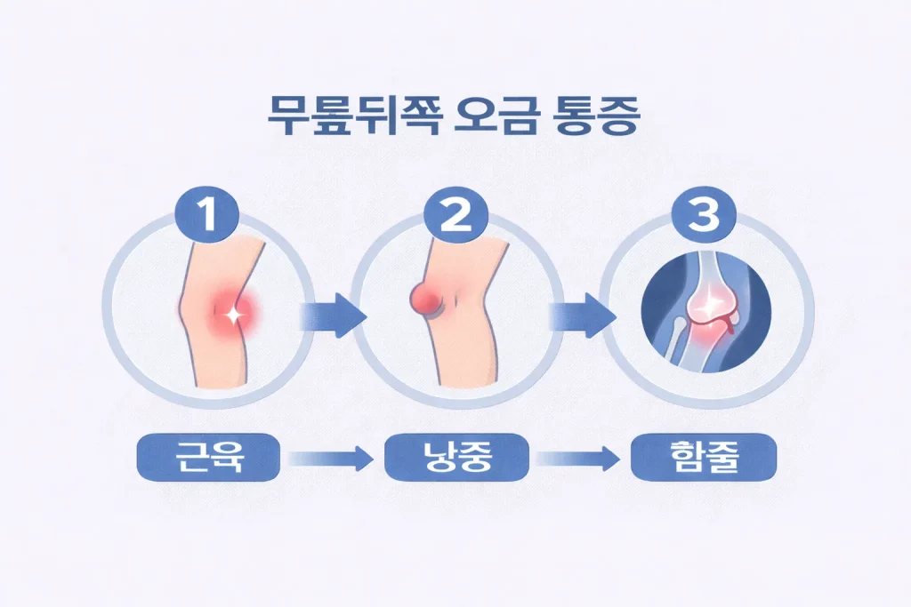 무릎뒤쪽 오금 통증1