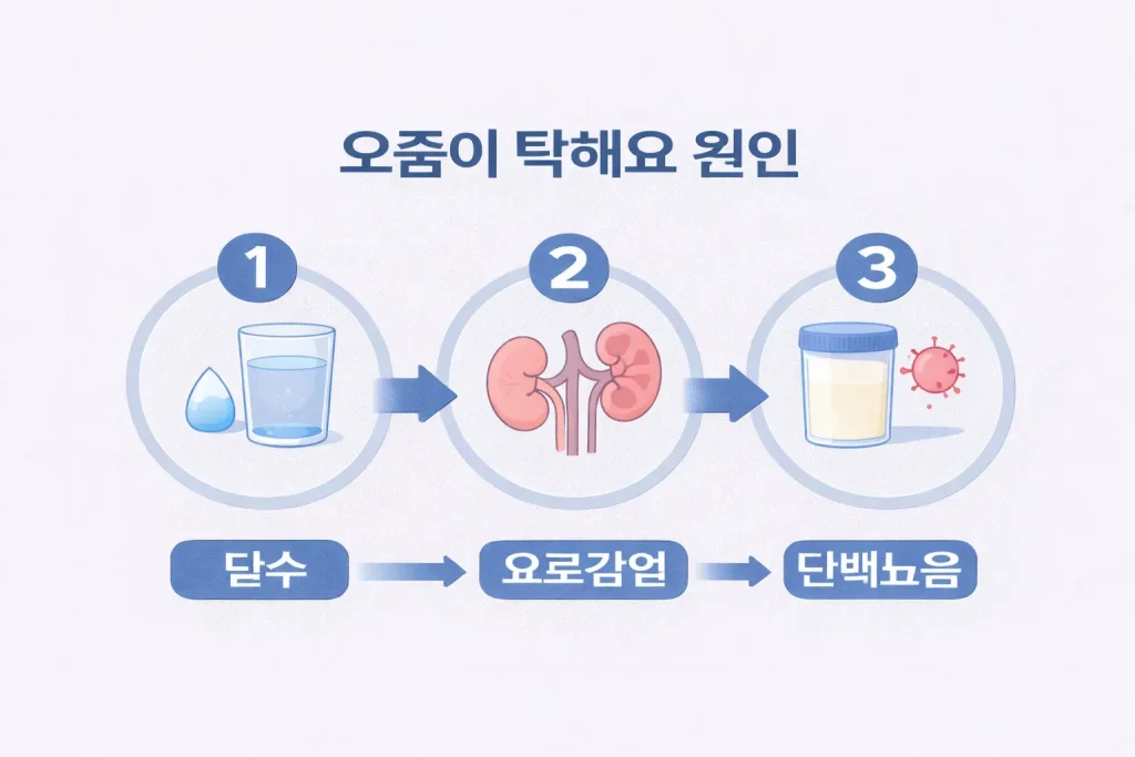 오줌이 탁해요 원인 결과